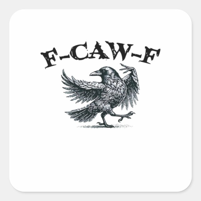 F-Caw-F Retro Style Quadratischer Aufkleber (Vorderseite)