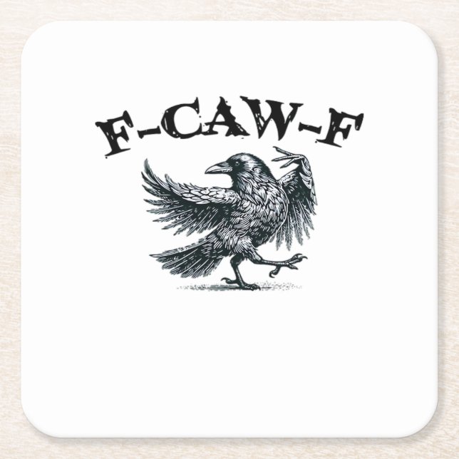 F-Caw-F Retro Style Rechteckiger Pappuntersetzer (Vorderseite)