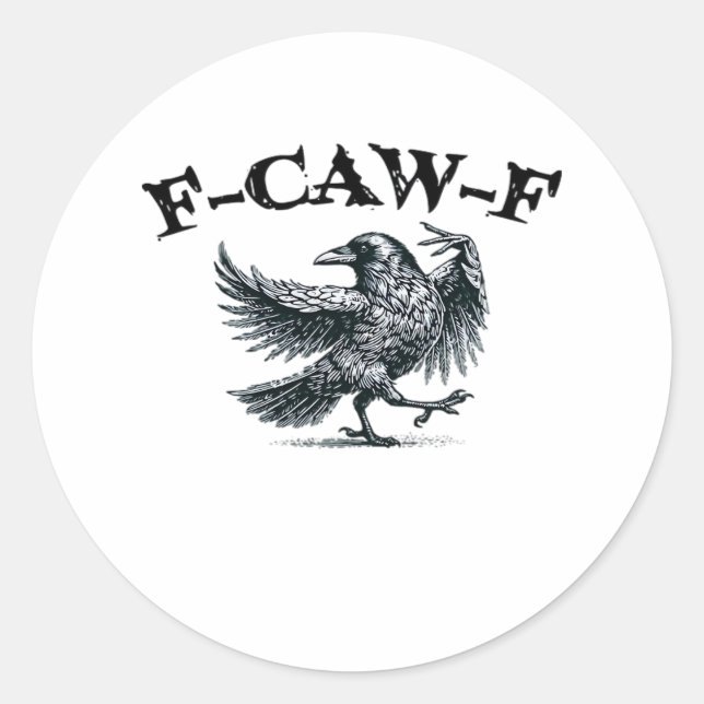 F-Caw-F Retro Style Runder Aufkleber (Vorderseite)
