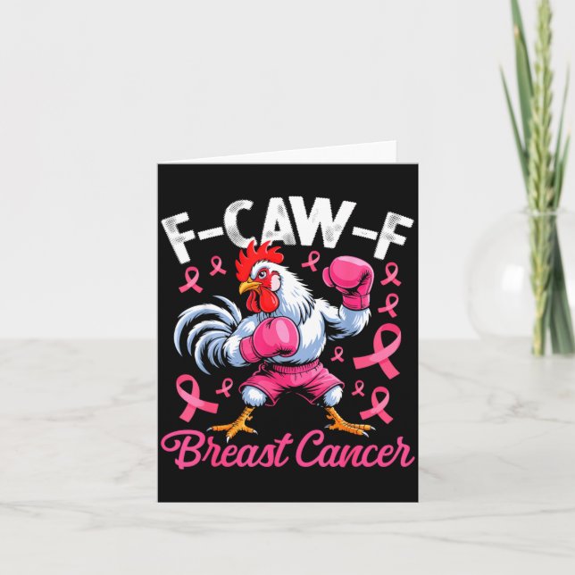 F Caw F Rooster Meme Chicken Humor Breast Cancer A Karte (Vorderseite)