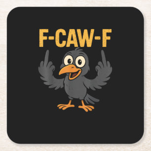 F Caw F Sarkastischer Krähen-Meme-Humor-Design Rechteckiger Pappuntersetzer