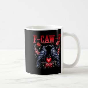F-caw-f Schwarze Krähe Schwarzer Vogel Rosen Herz Kaffeetasse