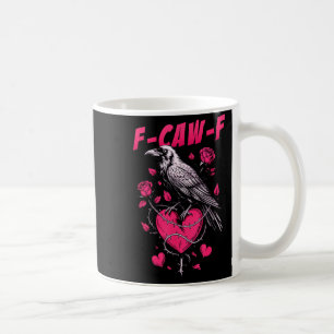 F-caw-f Schwarze Krähe Schwarzer Vogel Rosen Herz  Kaffeetasse