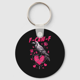 F-caw-f Schwarze Krähe Schwarzer Vogel Rosen Herz Schlüsselanhänger