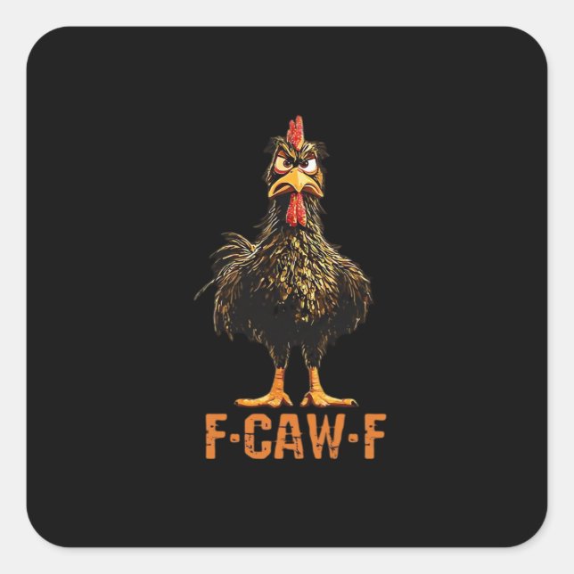 F-Caw-F Simple Clean Quadratischer Aufkleber (Vorderseite)