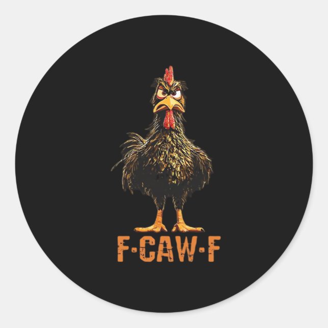 F-Caw-F Simple Clean Runder Aufkleber (Vorderseite)