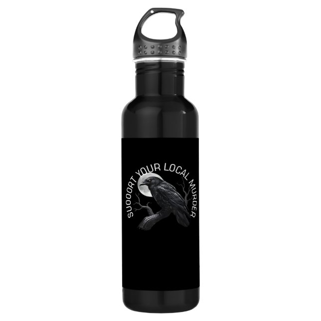 F-Caw-F - Support Your Murder Classic Edelstahlflasche (Vorderseite)