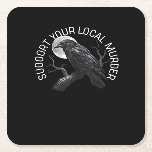 F-Caw-F - Support Your Murder Classic Rechteckiger Pappuntersetzer (Vorderseite)