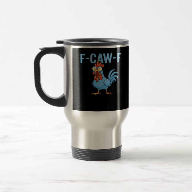 F-Caw-F Swearing Chicken Classic Retro Style Reisebecher (Links)