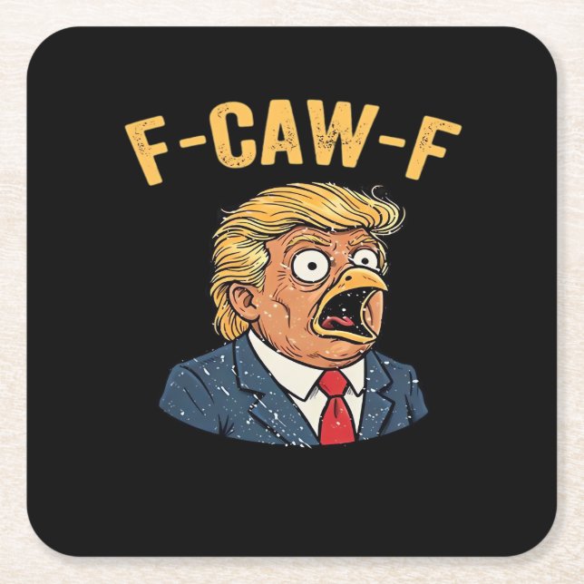 F-Caw-F Tr-ump Hahn Rechteckiger Pappuntersetzer (Vorderseite)