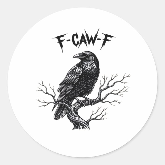 F Caw F Trendiger moderner Stil Runder Aufkleber (Vorderseite)