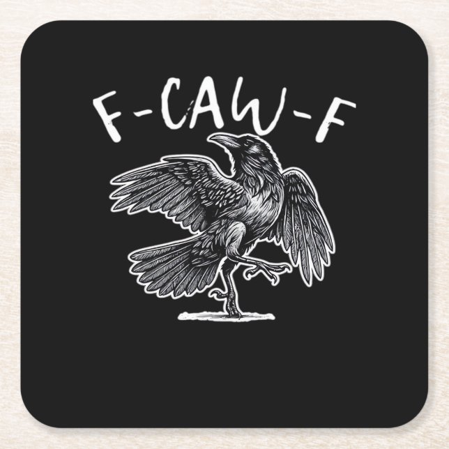 F-Caw-F Trendy Casual Rechteckiger Pappuntersetzer (Vorderseite)