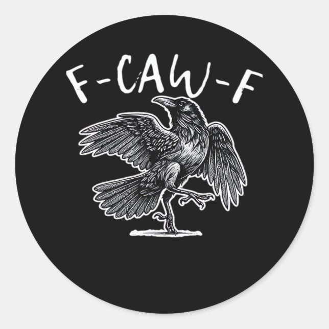 F-Caw-F Trendy Casual Runder Aufkleber (Vorderseite)