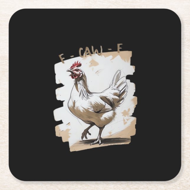 F-Caw-F Vintage Graphic Rechteckiger Pappuntersetzer (Vorderseite)