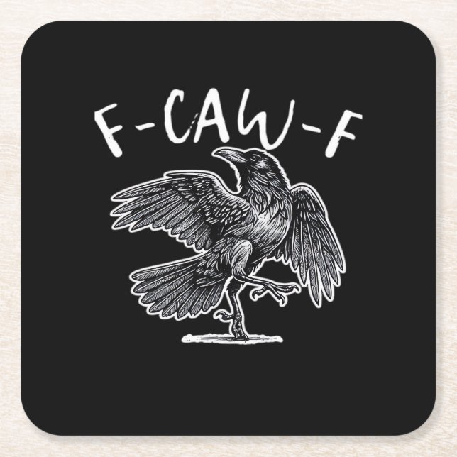F-Caw-F Vintage Style Rechteckiger Pappuntersetzer (Vorderseite)