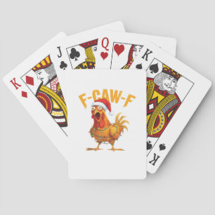 F-Caw-F Weihnachten Lustiges Huhn Weihnachten Esse Spielkarten