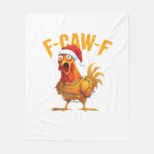 F-Caw-F Weihnachten Lustiges Huhn Weihnachten Wese Fleecedecke