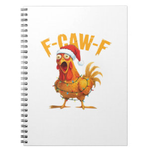 F-Caw-F Weihnachten Lustiges Huhn Weihnachten Wese Notizblock