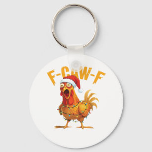 F-Caw-F Weihnachten Lustiges Huhn Weihnachten Wese Schlüsselanhänger