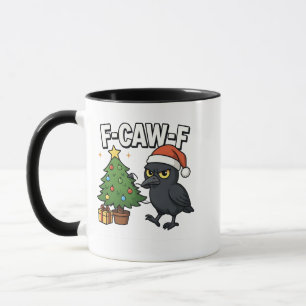 F-caw-f Weihnachtsrabe Krähe Xmas Baum Meme Tasse