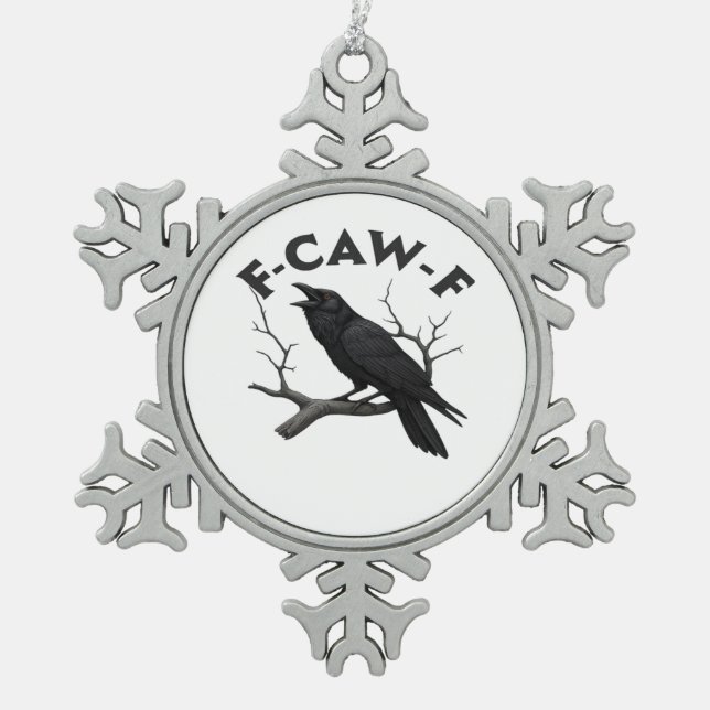 F Caw F Wesentliche Kreative Ästhetik Schneeflocken Zinn-Ornament (Vorderseite)