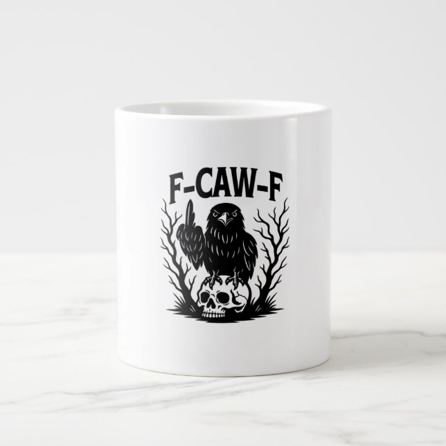 F Caw F Wesentlicher Cooler Einzigartiger Stil Jumbo-Tasse (Vorderseite)