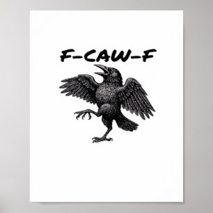 F Caw F Wesentlicher Vintage-Grafik-Look Poster