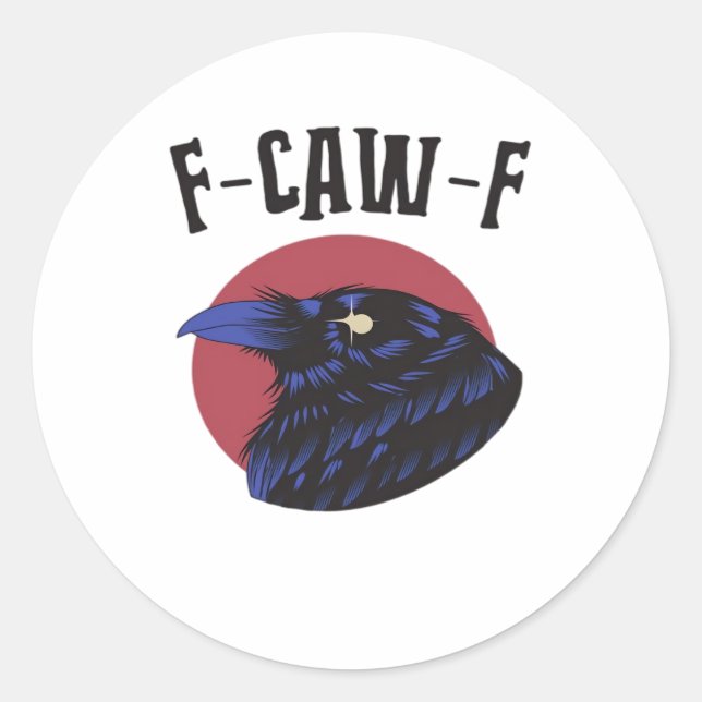 F Caw F Wesentlicher Vintage Grafik-Look Runder Aufkleber (Vorderseite)