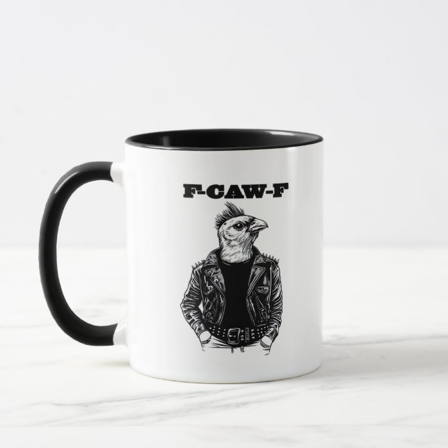 F Caw F Wesentliches Ästhetisches Design Tasse (Links)