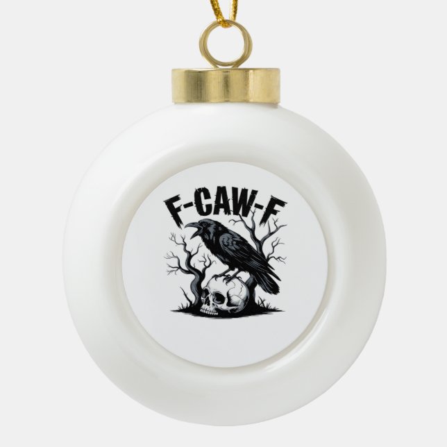 F Caw F Wesentliches Minimales Sauberes Design Keramik Kugel-Ornament (Vorderseite)