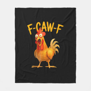 F-Caw-F Wortwitz Huhn Hahn Krähen Grunge Fleecedecke
