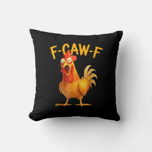 F-Caw-F Wortwitz Huhn Hahn Krähen Grunge Kissen