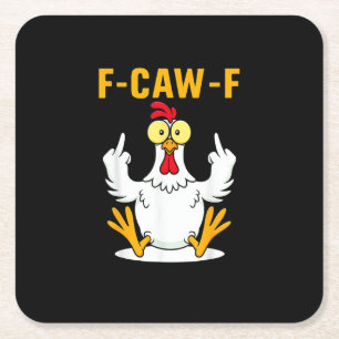 F-Caw-F Zitat Hahn Meme Rechteckiger Pappuntersetzer