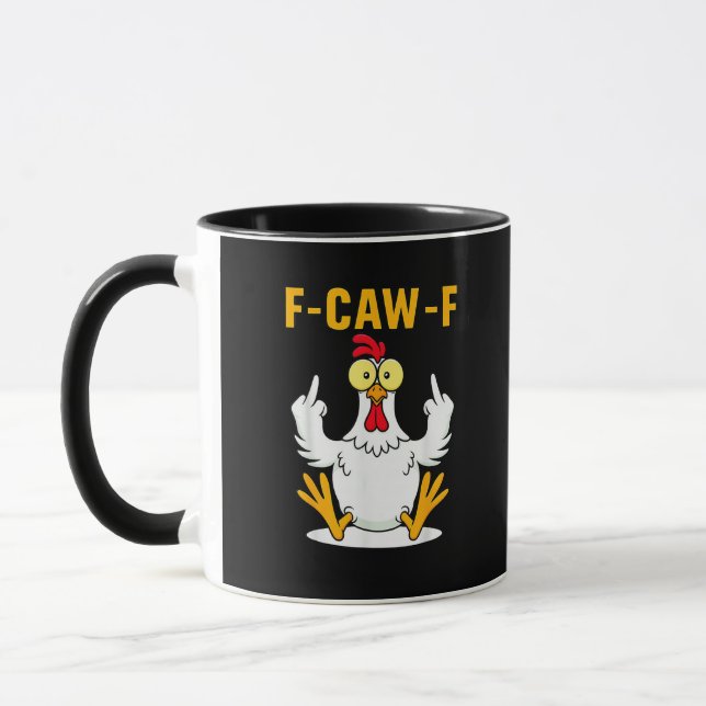 F-Caw-F Zitat Hahn Meme Tasse (Links)
