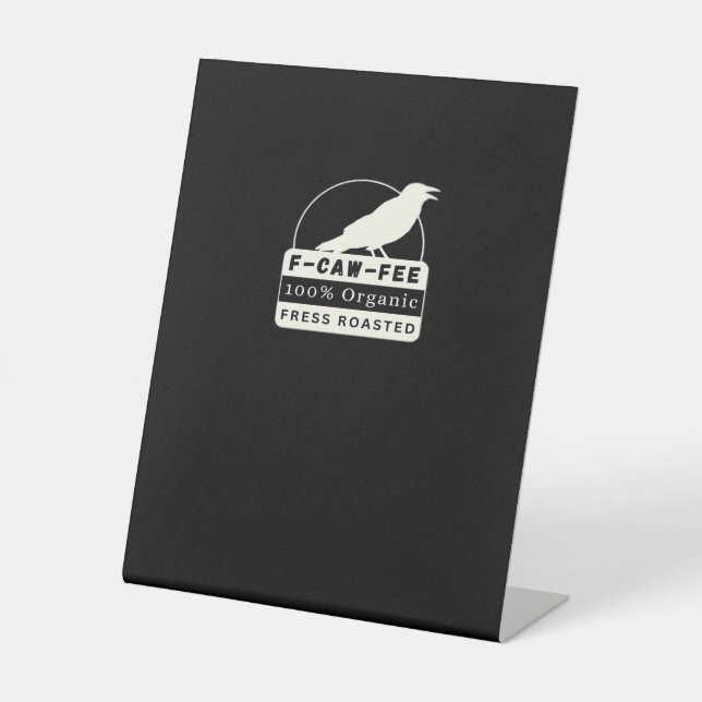 F-Caw-Fee Organic Style Klassiker Sockelschild (Vorderseite)