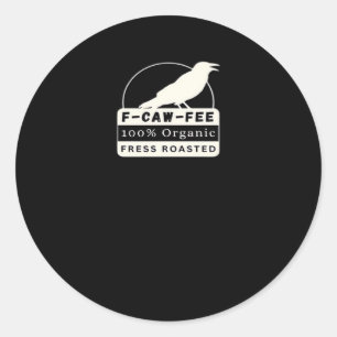 F-Caw-Fee Organischer Stil Klassiker Runder Aufkleber