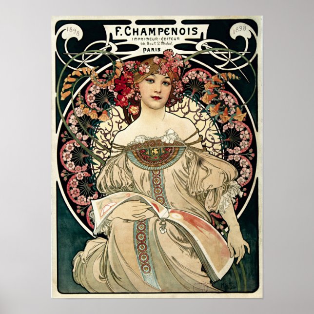 F. Champenois von Alphonse Mucha Poster (Vorne)