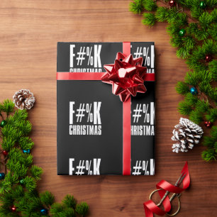 F Christmas Black Wrapping Paper Geschenkpapier