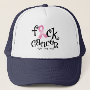 F*CK Brustkrebs (rosa Band) Truckerkappe