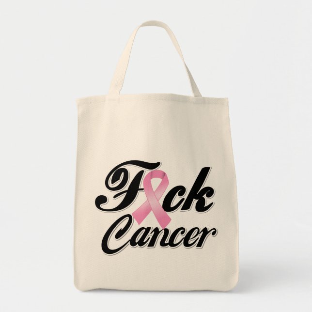 F*CK Brustkrebs-Shirts Tragetasche (Vorne)