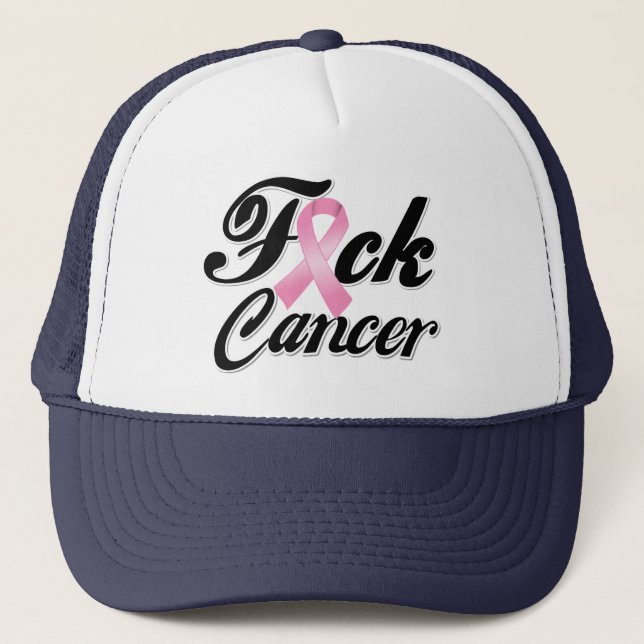 F*CK Brustkrebs-Shirts Truckerkappe (Vorderseite)