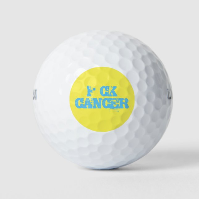 F*ck Cancer Golf Ball - gestörtes Design (Vorderseite)