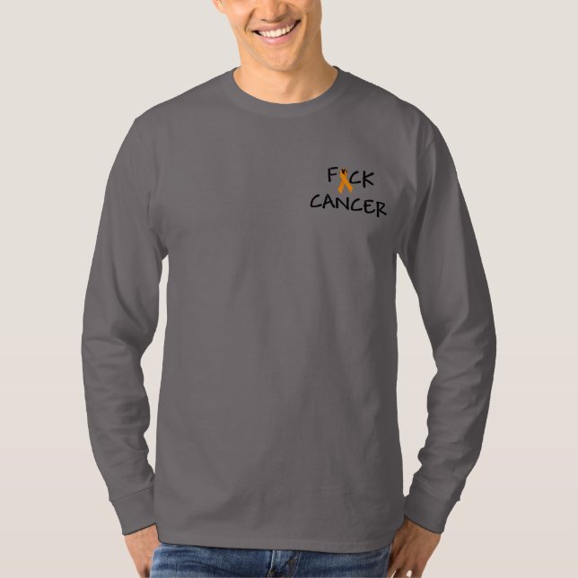 F*ck Krebs-orange Bewusstseins-Band T-Shirt (Vorderseite)