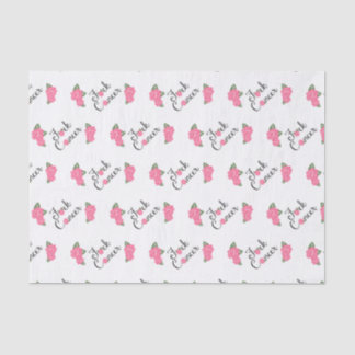 F*ck Krebs-Skript mit rosa Rosen-Seidenpapier Seidenpapier