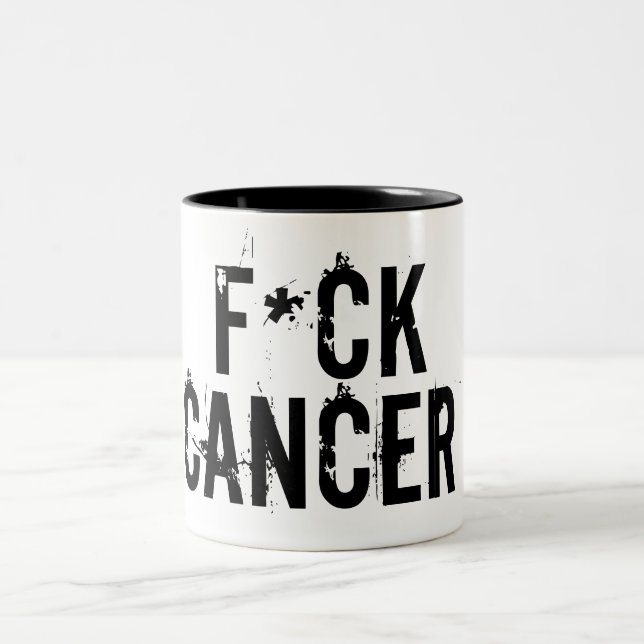 F*ck-Krebs-Tasse Zweifarbige Tasse (Mittel)