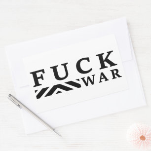 F@ck Krieg Rechteckiger Aufkleber