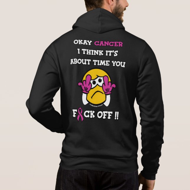 F#CK OFF.. Brustkrebs Hoodie (Rückseite)