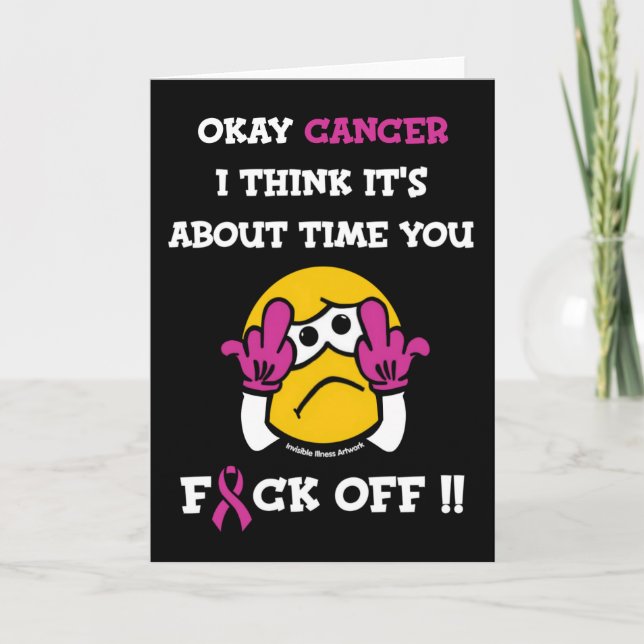 F#CK OFF.. Brustkrebs Karte (Vorderseite)