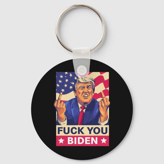 F%ck You Biden Funny Trump Schlüsselanhänger (Vorderseite)