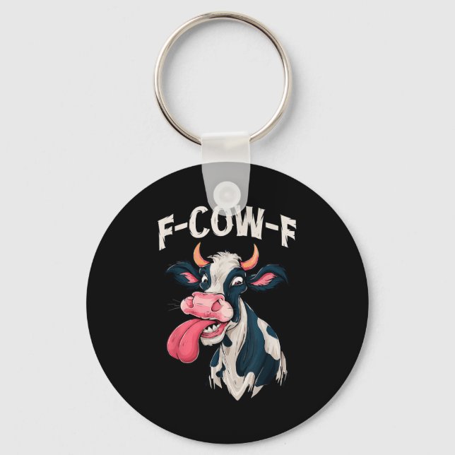 F-cow-f Funny Meme Fcowf Cow Men Women  Schlüsselanhänger (Vorderseite)